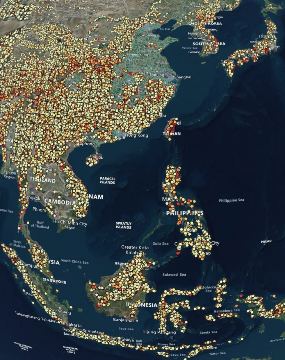 East Asia’s large off-river pumped hydro potential