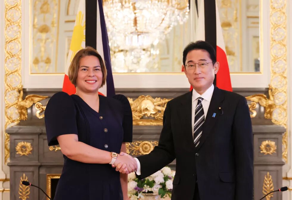 Sara Duterte and Fumio Kishida Sara Duterte as Vice President of the Philippines and Fumio Kishida before the funeral of Shinzo Abe in Japan