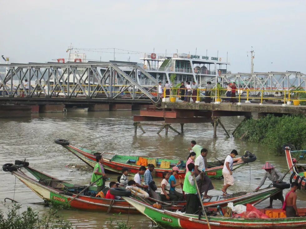 People from Dala Township cross the Yangon River to work in the city and go back to their homes every day. 